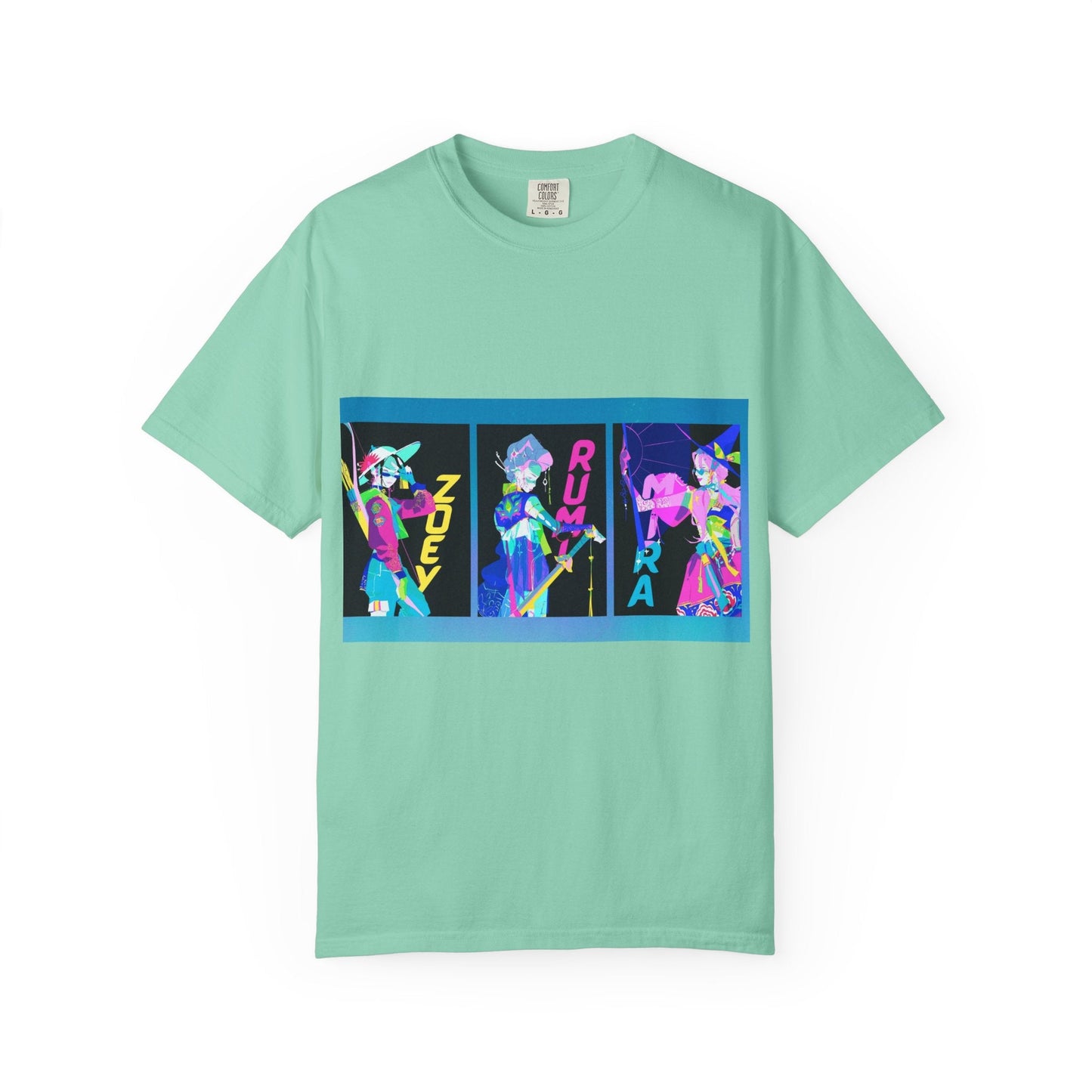 Anime-Inspired kpop Garment-Dyed T-shirt, Graphic Tee, Unisex Anime Shirt, Casual Wear, Gifts for Anime Lovers