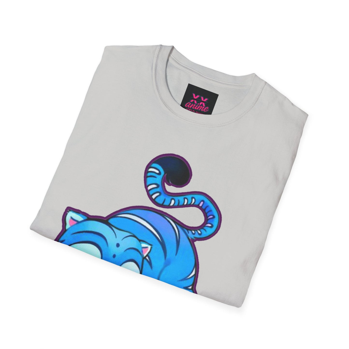 Playful Anime idol tiger Unisex T-Shirt, Cute Cat Design, Gift for Anime Lovers, Casual Wear, Summer Outfit, Unique Graphic Tee