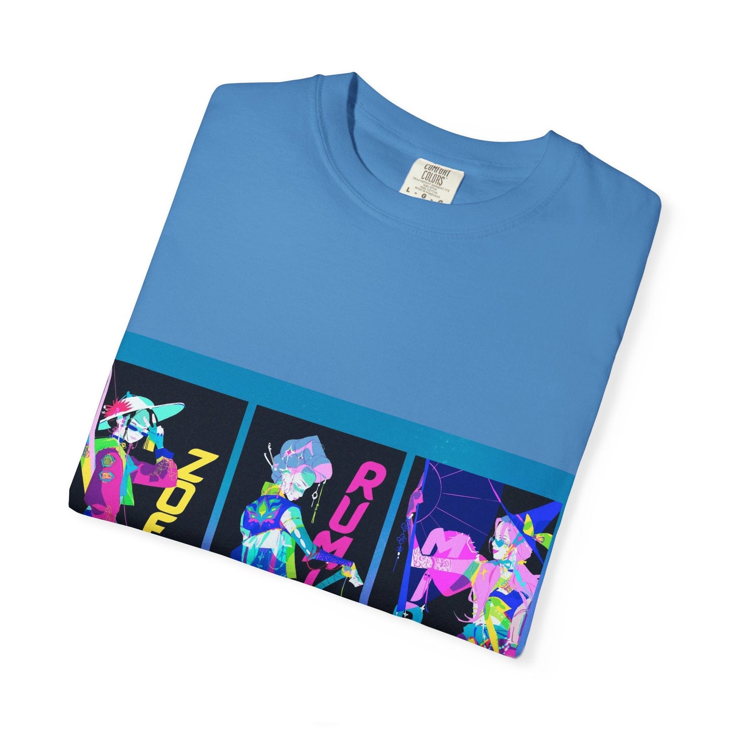 Anime-Inspired kpop Garment-Dyed T-shirt, Graphic Tee, Unisex Anime Shirt, Casual Wear, Gifts for Anime Lovers