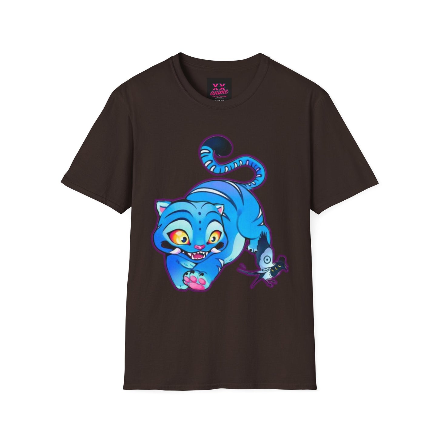 Playful Anime idol tiger Unisex T-Shirt, Cute Cat Design, Gift for Anime Lovers, Casual Wear, Summer Outfit, Unique Graphic Tee
