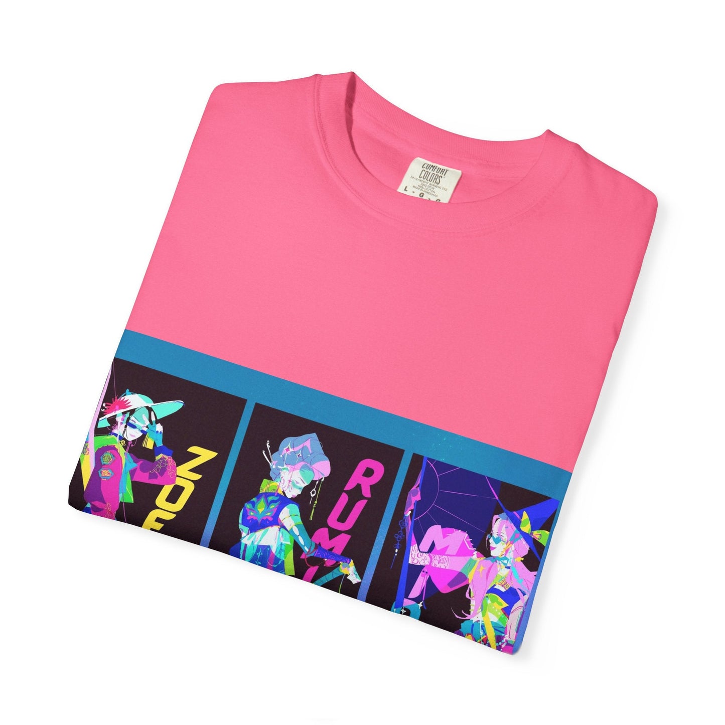 Anime-Inspired kpop Garment-Dyed T-shirt, Graphic Tee, Unisex Anime Shirt, Casual Wear, Gifts for Anime Lovers