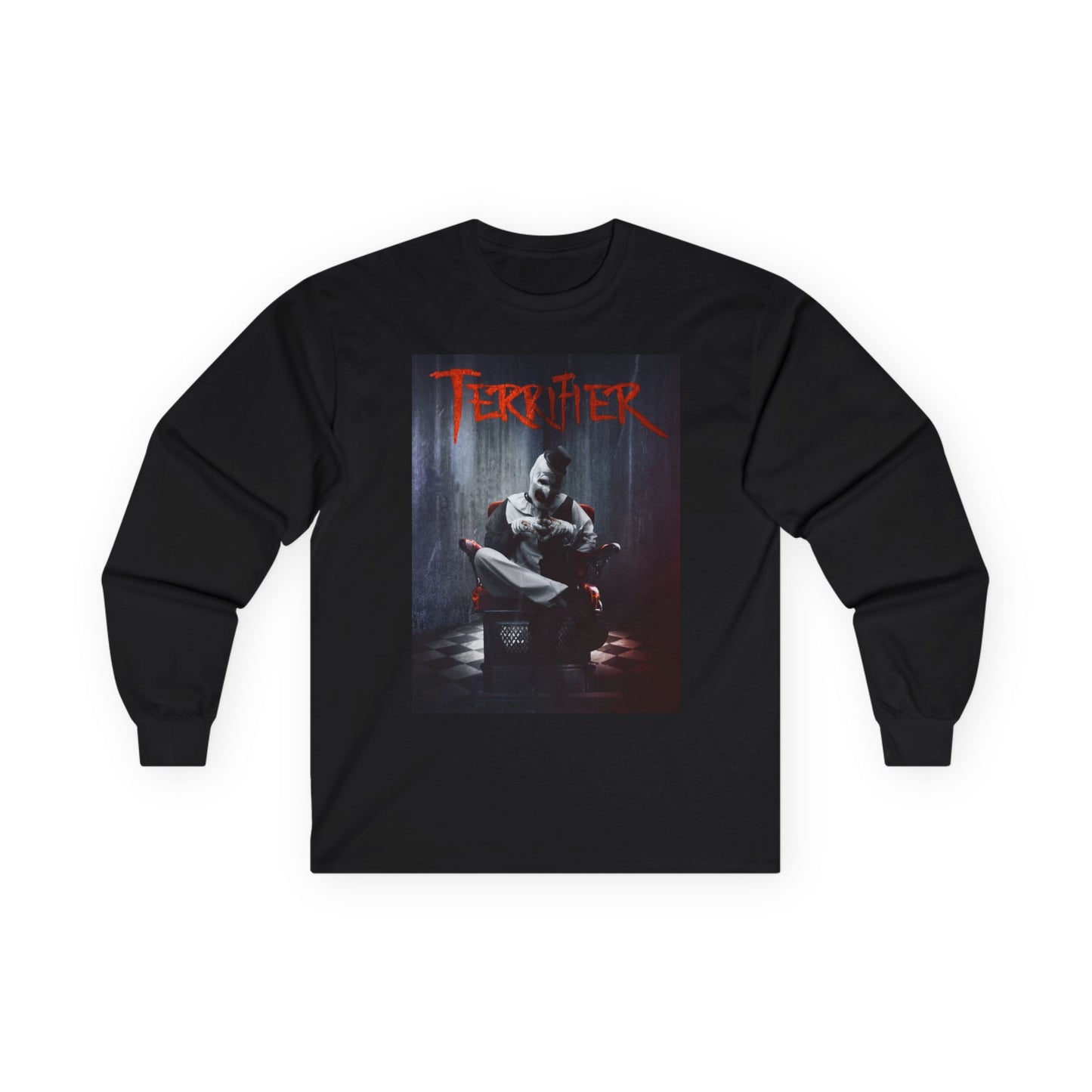 Creepy Clown Long Sleeve Tee, Horror Fan Gift, Unisex Halloween Shirt, Spooky Costume Wear, Alternative Fashion Apparel