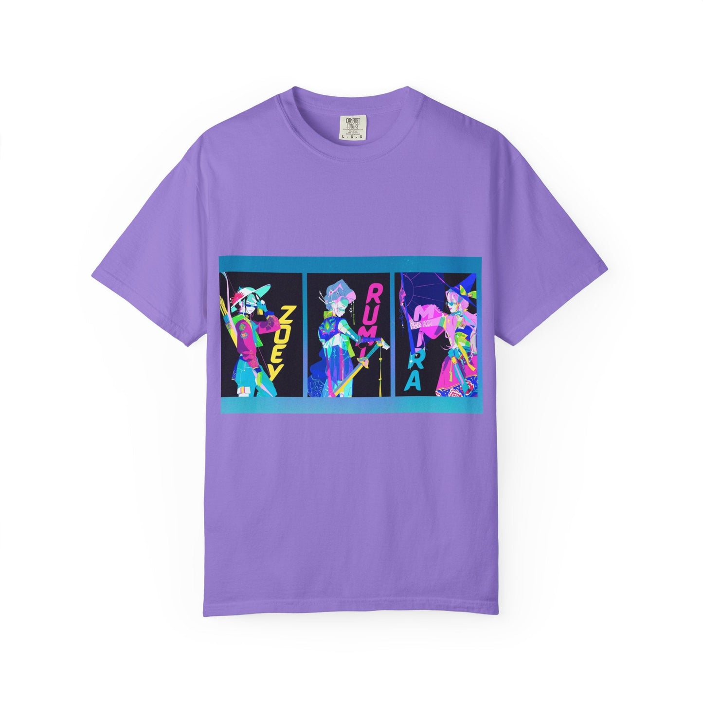Anime-Inspired kpop Garment-Dyed T-shirt, Graphic Tee, Unisex Anime Shirt, Casual Wear, Gifts for Anime Lovers