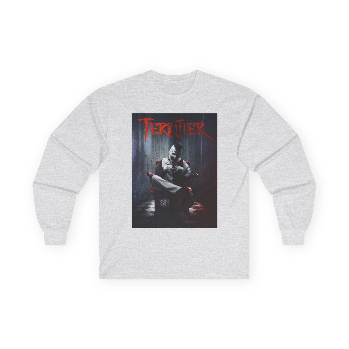 Creepy Clown Long Sleeve Tee, Horror Fan Gift, Unisex Halloween Shirt, Spooky Costume Wear, Alternative Fashion Apparel