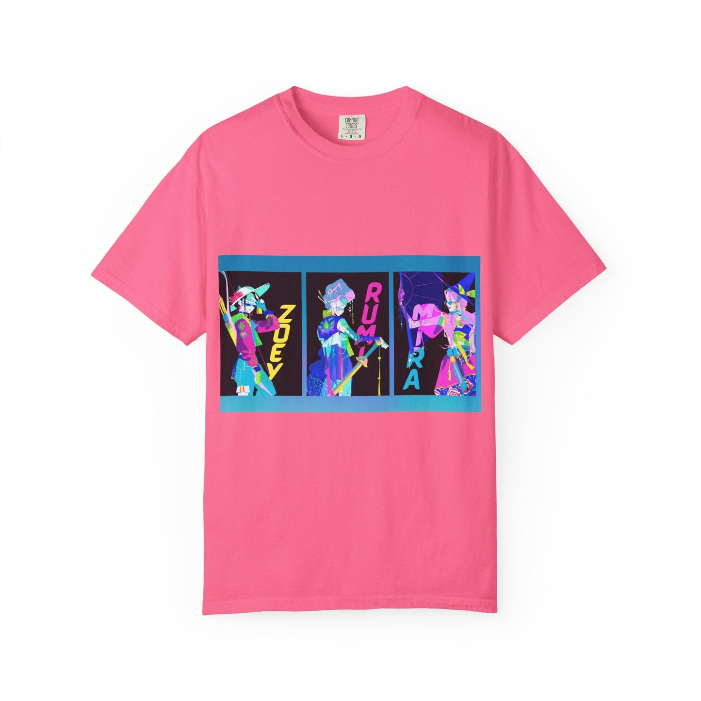 Anime-Inspired kpop Garment-Dyed T-shirt, Graphic Tee, Unisex Anime Shirt, Casual Wear, Gifts for Anime Lovers