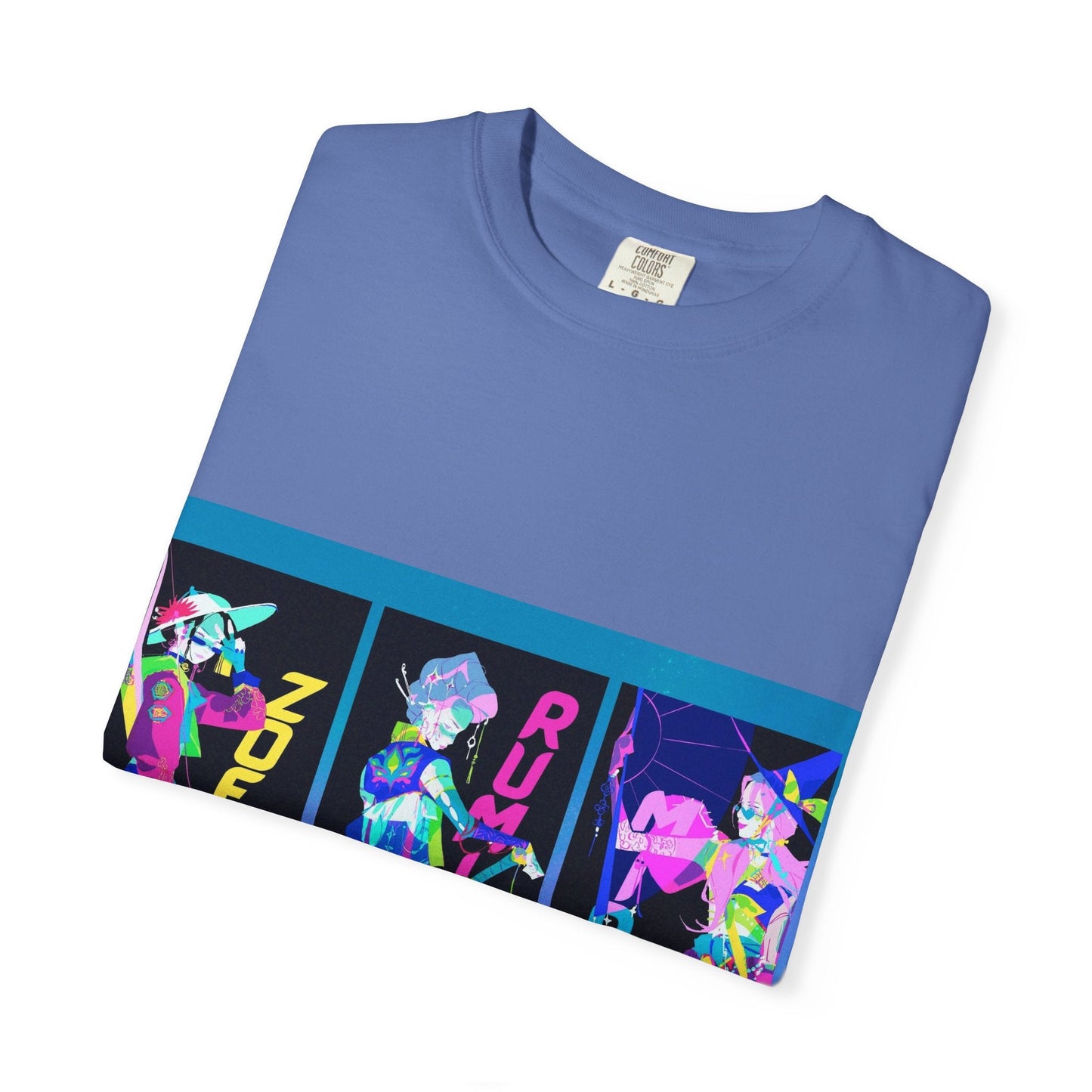 Anime-Inspired kpop Garment-Dyed T-shirt, Graphic Tee, Unisex Anime Shirt, Casual Wear, Gifts for Anime Lovers