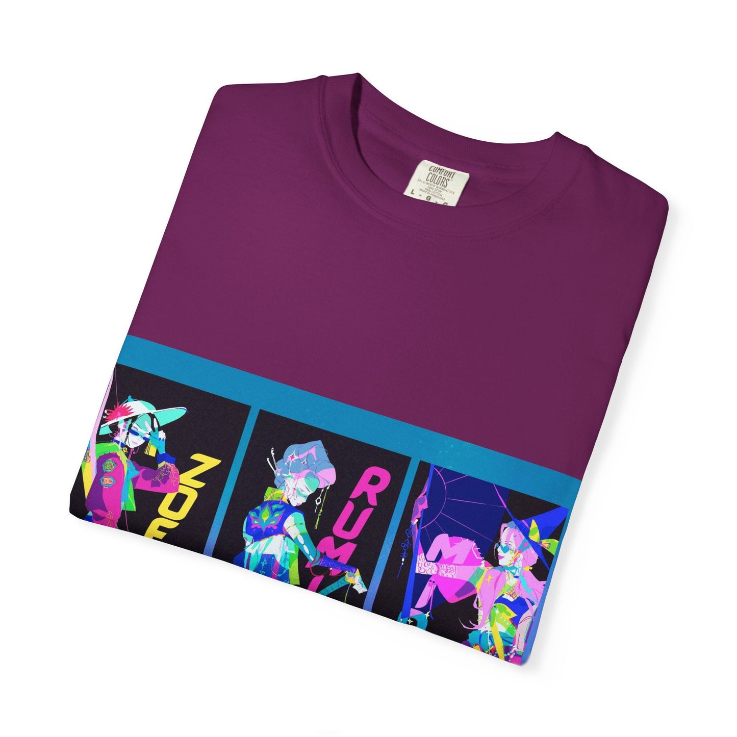 Anime-Inspired kpop Garment-Dyed T-shirt, Graphic Tee, Unisex Anime Shirt, Casual Wear, Gifts for Anime Lovers