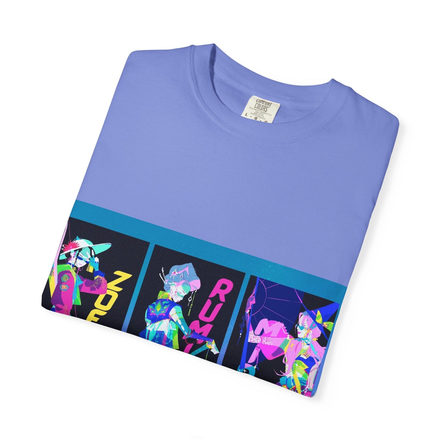 Anime-Inspired kpop Garment-Dyed T-shirt, Graphic Tee, Unisex Anime Shirt, Casual Wear, Gifts for Anime Lovers