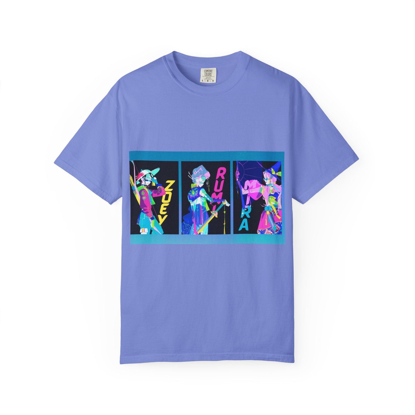 Anime-Inspired kpop Garment-Dyed T-shirt, Graphic Tee, Unisex Anime Shirt, Casual Wear, Gifts for Anime Lovers