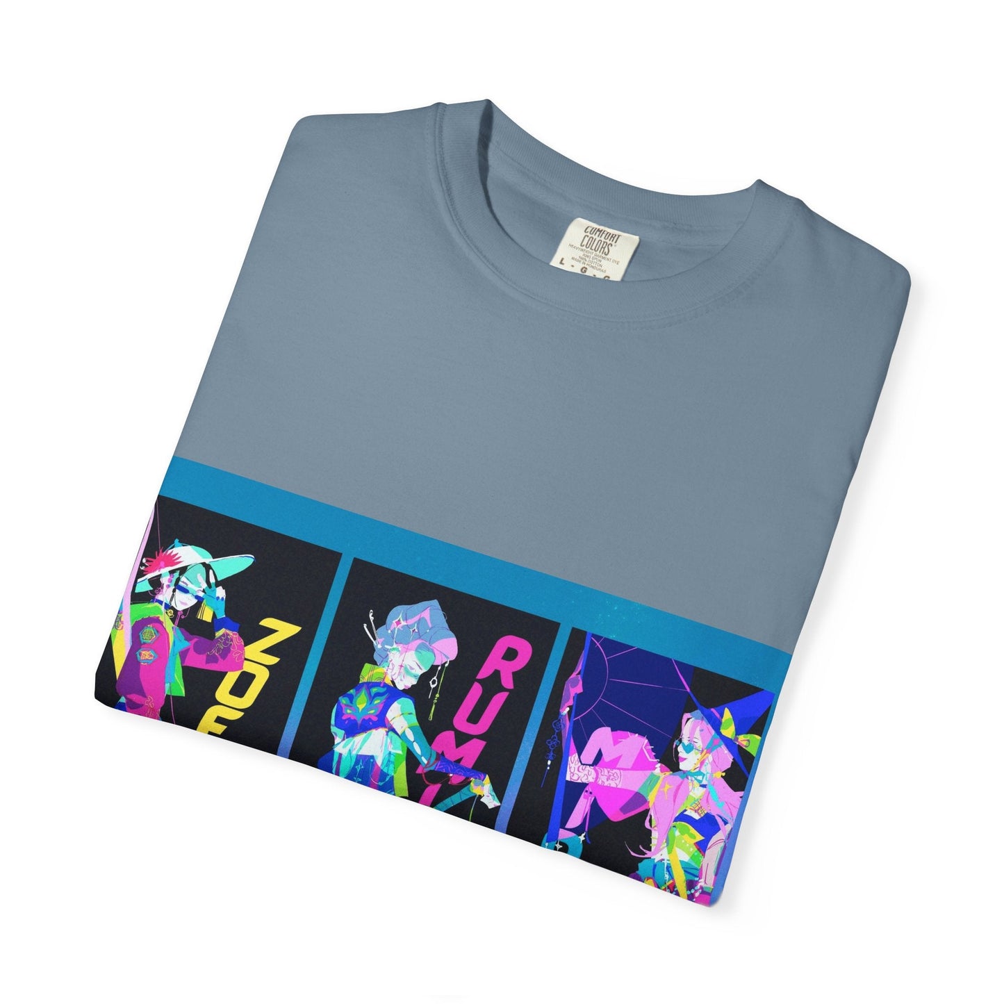 Anime-Inspired kpop Garment-Dyed T-shirt, Graphic Tee, Unisex Anime Shirt, Casual Wear, Gifts for Anime Lovers