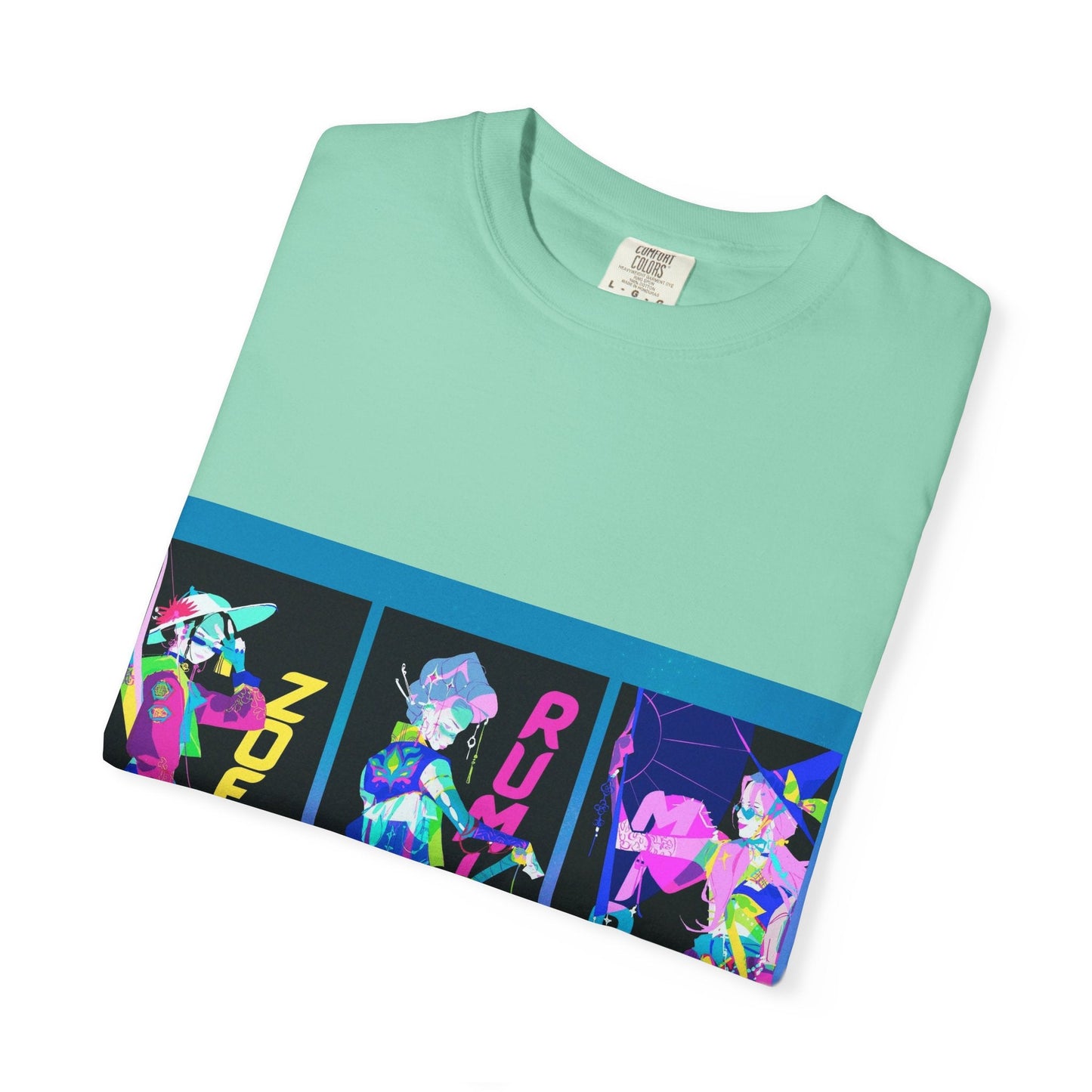 Anime-Inspired kpop Garment-Dyed T-shirt, Graphic Tee, Unisex Anime Shirt, Casual Wear, Gifts for Anime Lovers