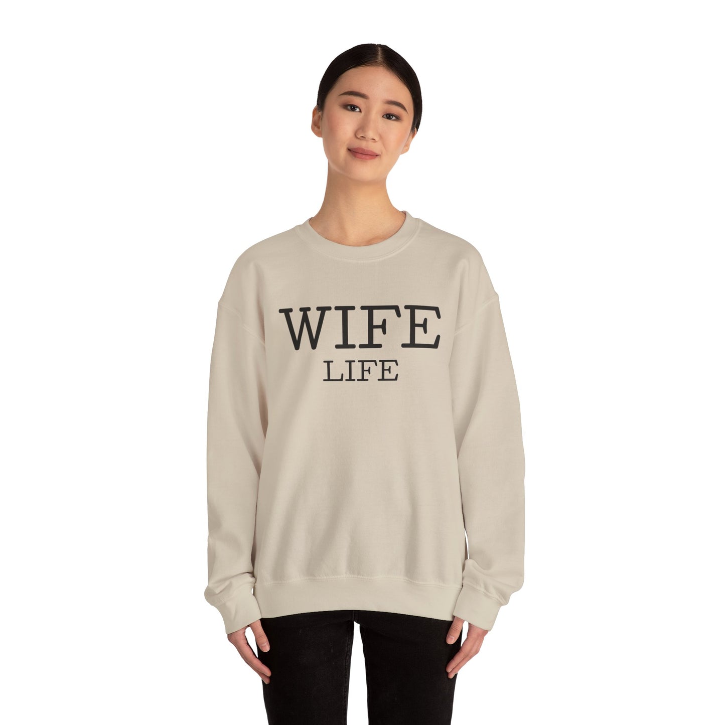 Wife Life Crewneck Sweatshirt, Cozy Wife Gift, Unisex Sweatshirt, Mother's Day Gift, Relaxed Fit Apparel, Casual Everyday Wear