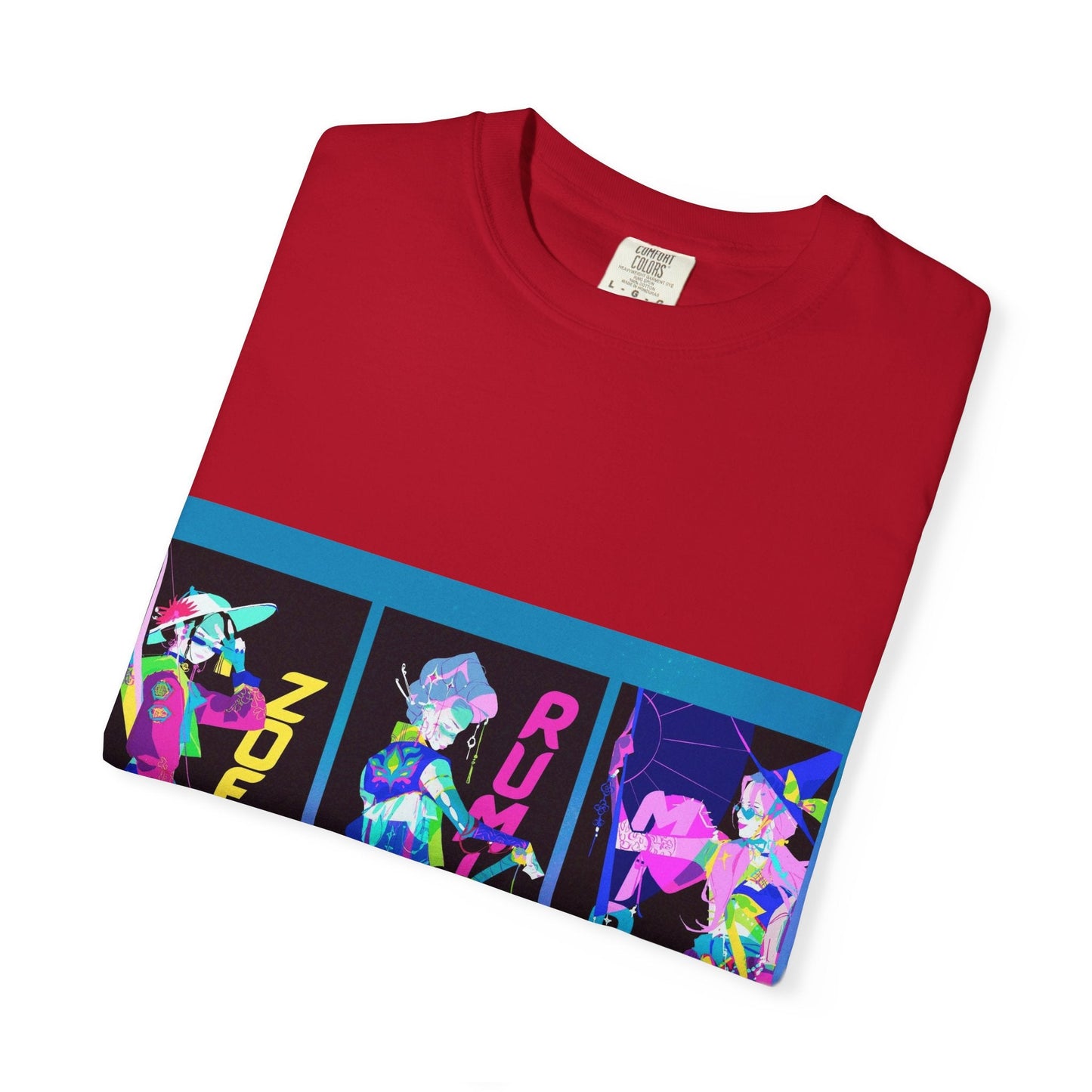 Anime-Inspired kpop Garment-Dyed T-shirt, Graphic Tee, Unisex Anime Shirt, Casual Wear, Gifts for Anime Lovers