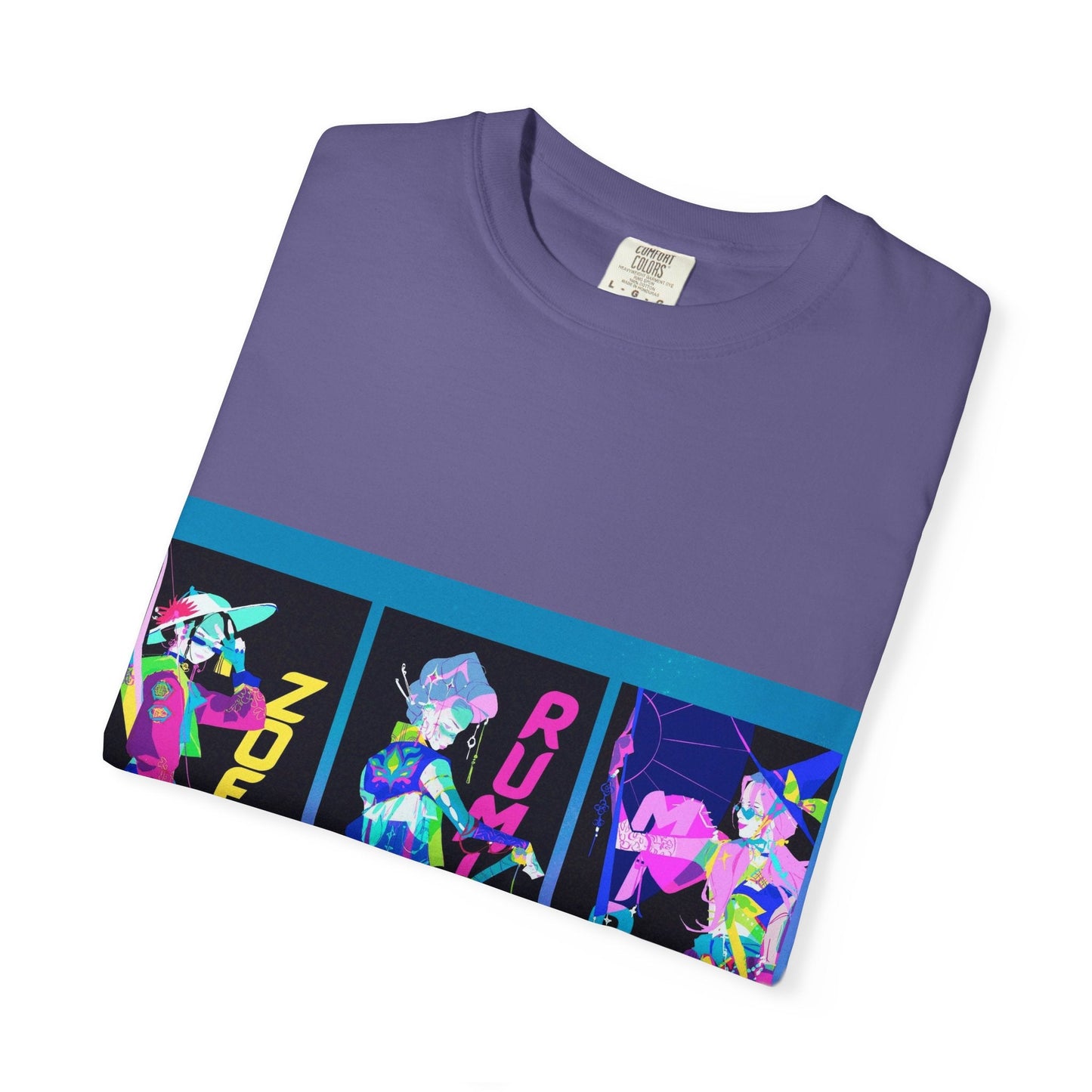 Anime-Inspired kpop Garment-Dyed T-shirt, Graphic Tee, Unisex Anime Shirt, Casual Wear, Gifts for Anime Lovers
