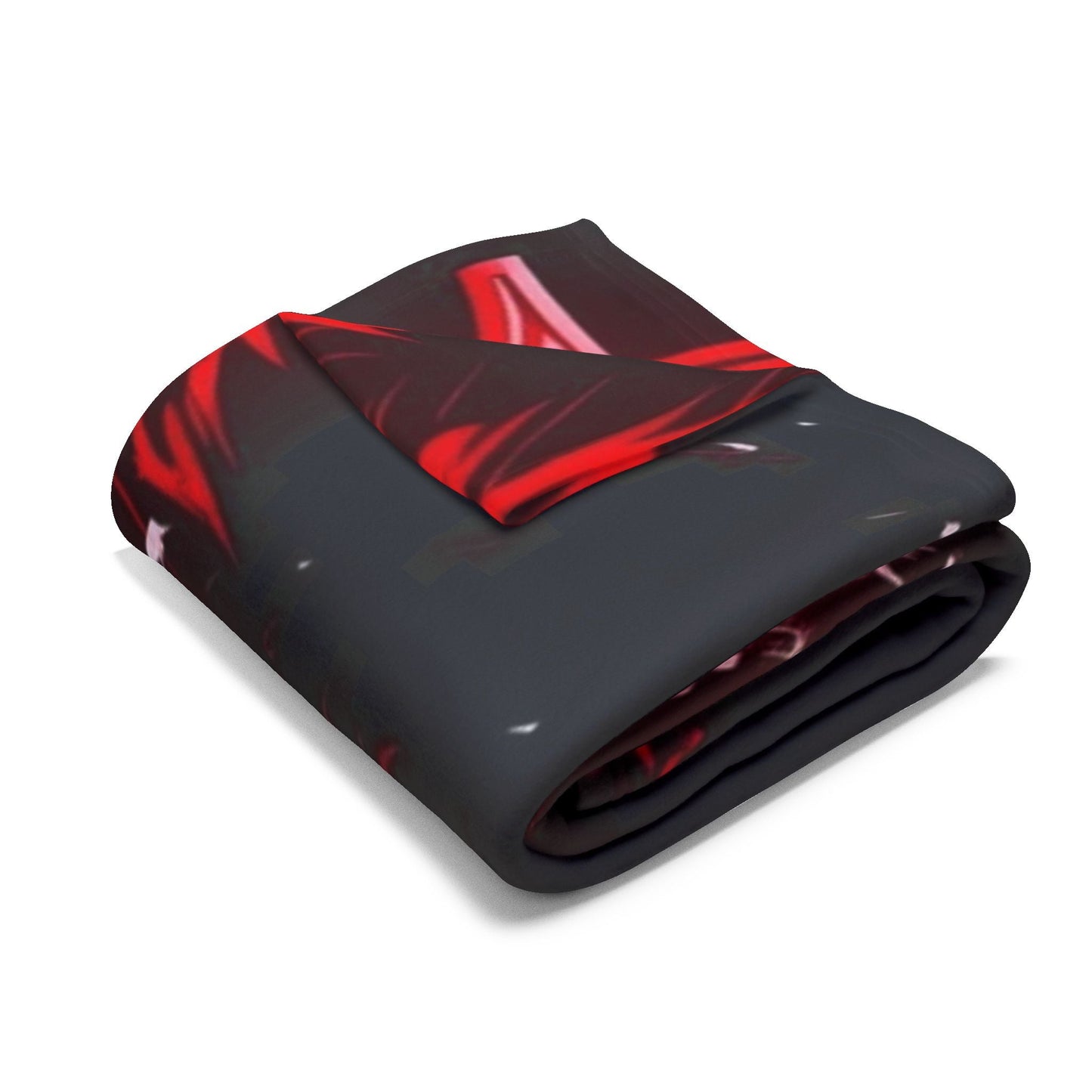 Dn L Anime-Inspired Cozy Fleece Blanket, Art Blanket, Throw for Gaming Room, Home Decor, Gift for Anime Lovers, Red and Black Design