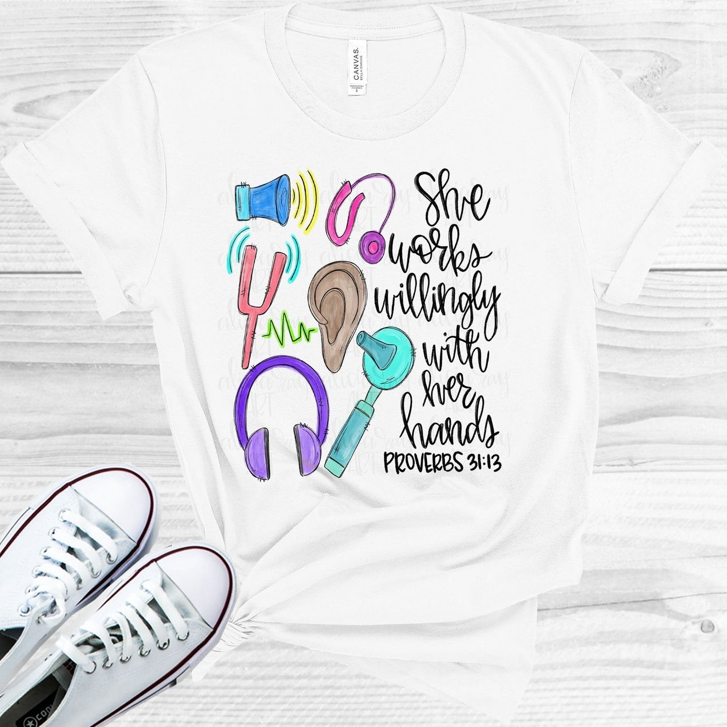 She Works Willingly with Her Hands - Audiologist Graphic Tee
