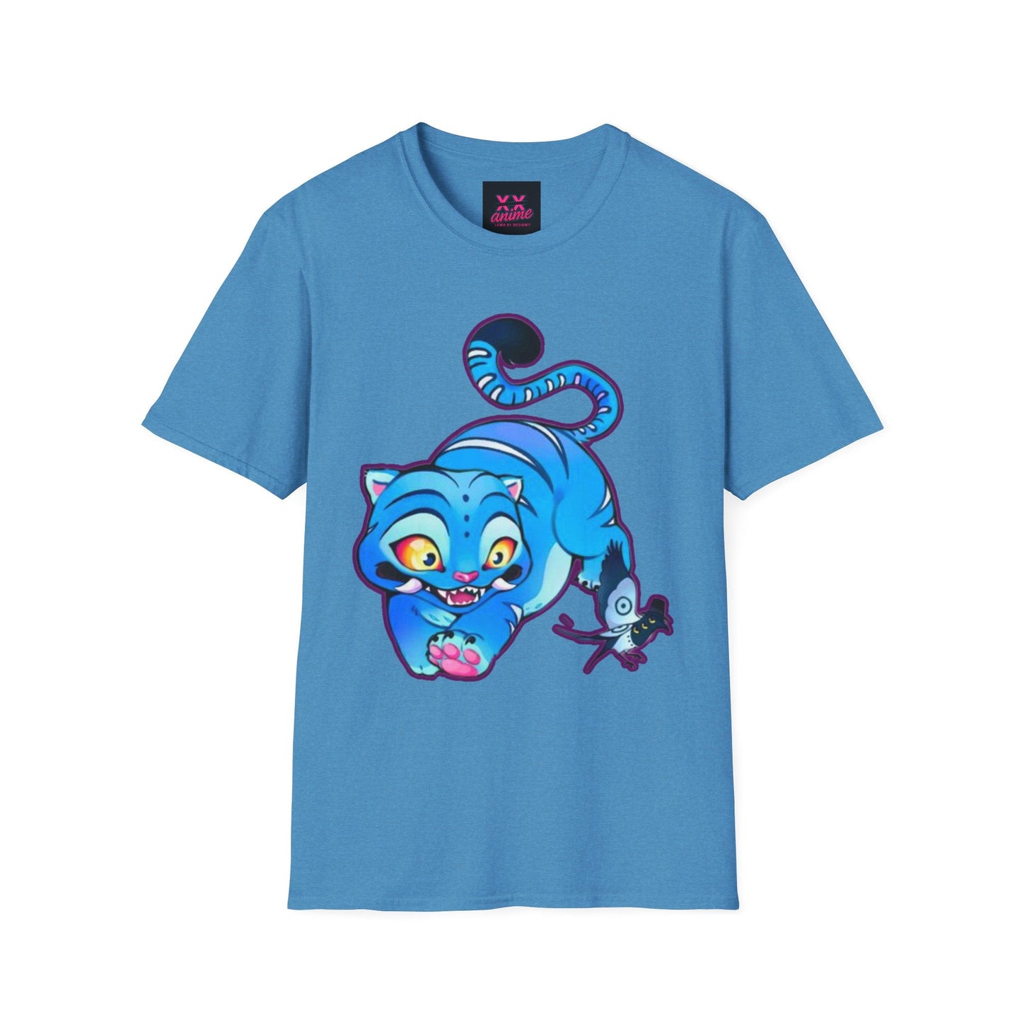 Playful Anime idol tiger Unisex T-Shirt, Cute Cat Design, Gift for Anime Lovers, Casual Wear, Summer Outfit, Unique Graphic Tee