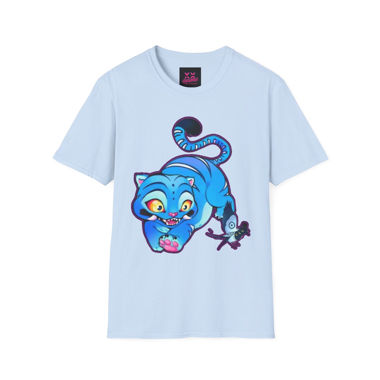 Playful Anime idol tiger Unisex T-Shirt, Cute Cat Design, Gift for Anime Lovers, Casual Wear, Summer Outfit, Unique Graphic Tee