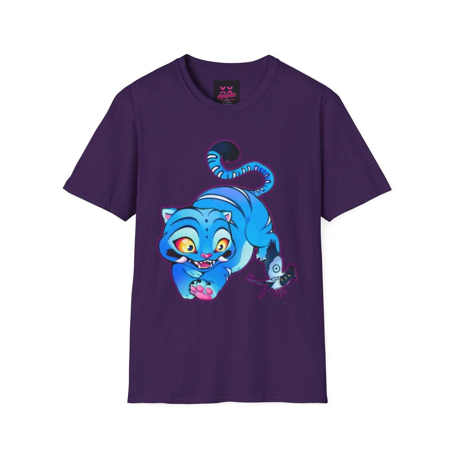 Playful Anime idol tiger Unisex T-Shirt, Cute Cat Design, Gift for Anime Lovers, Casual Wear, Summer Outfit, Unique Graphic Tee