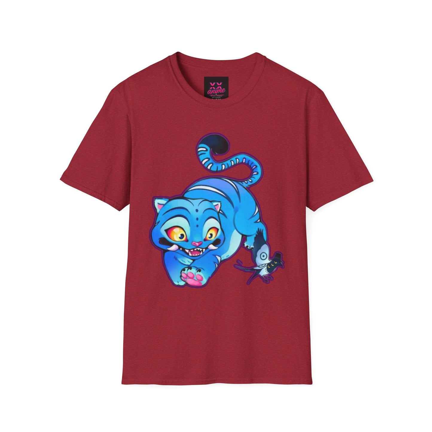 Playful Anime idol tiger Unisex T-Shirt, Cute Cat Design, Gift for Anime Lovers, Casual Wear, Summer Outfit, Unique Graphic Tee