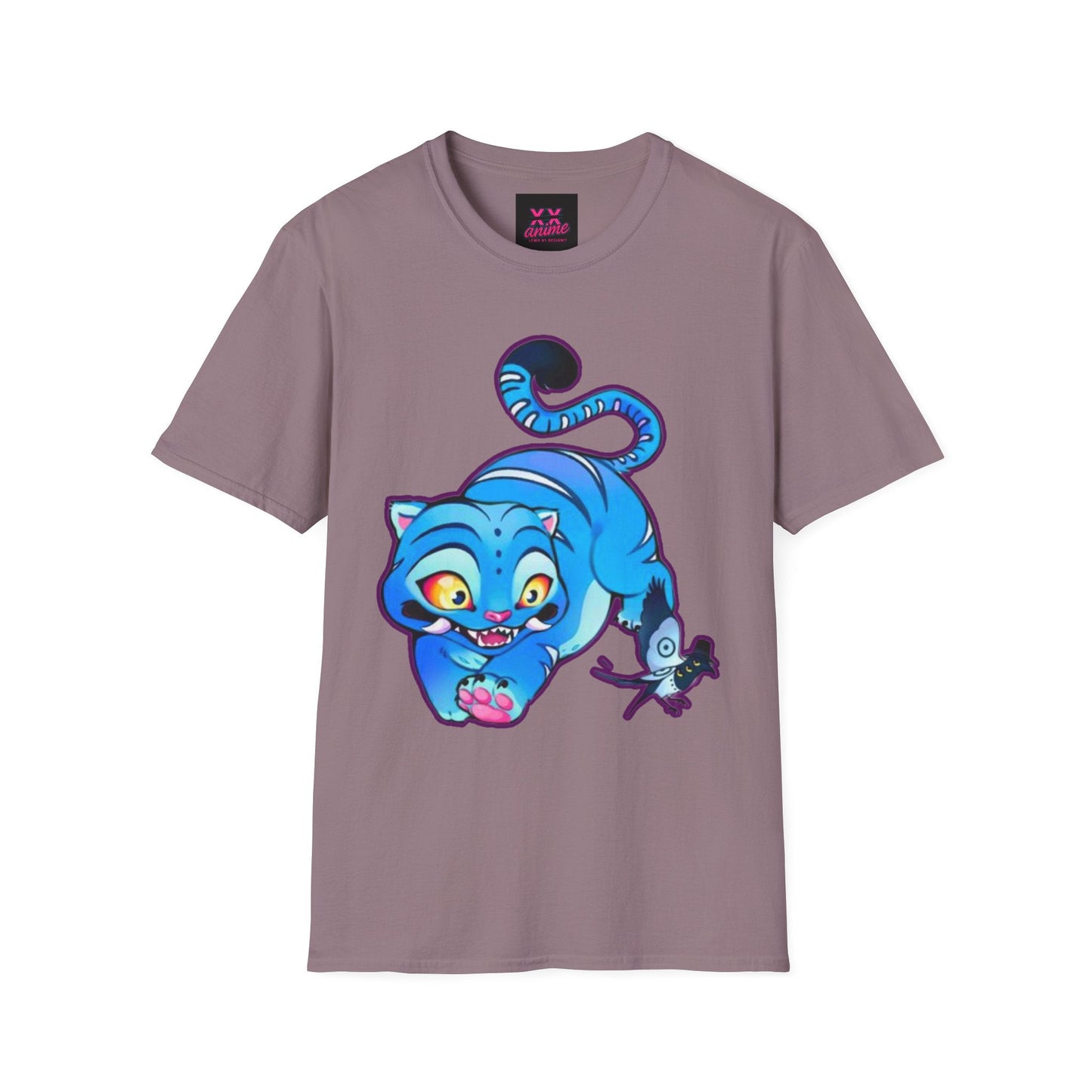 Playful Anime idol tiger Unisex T-Shirt, Cute Cat Design, Gift for Anime Lovers, Casual Wear, Summer Outfit, Unique Graphic Tee
