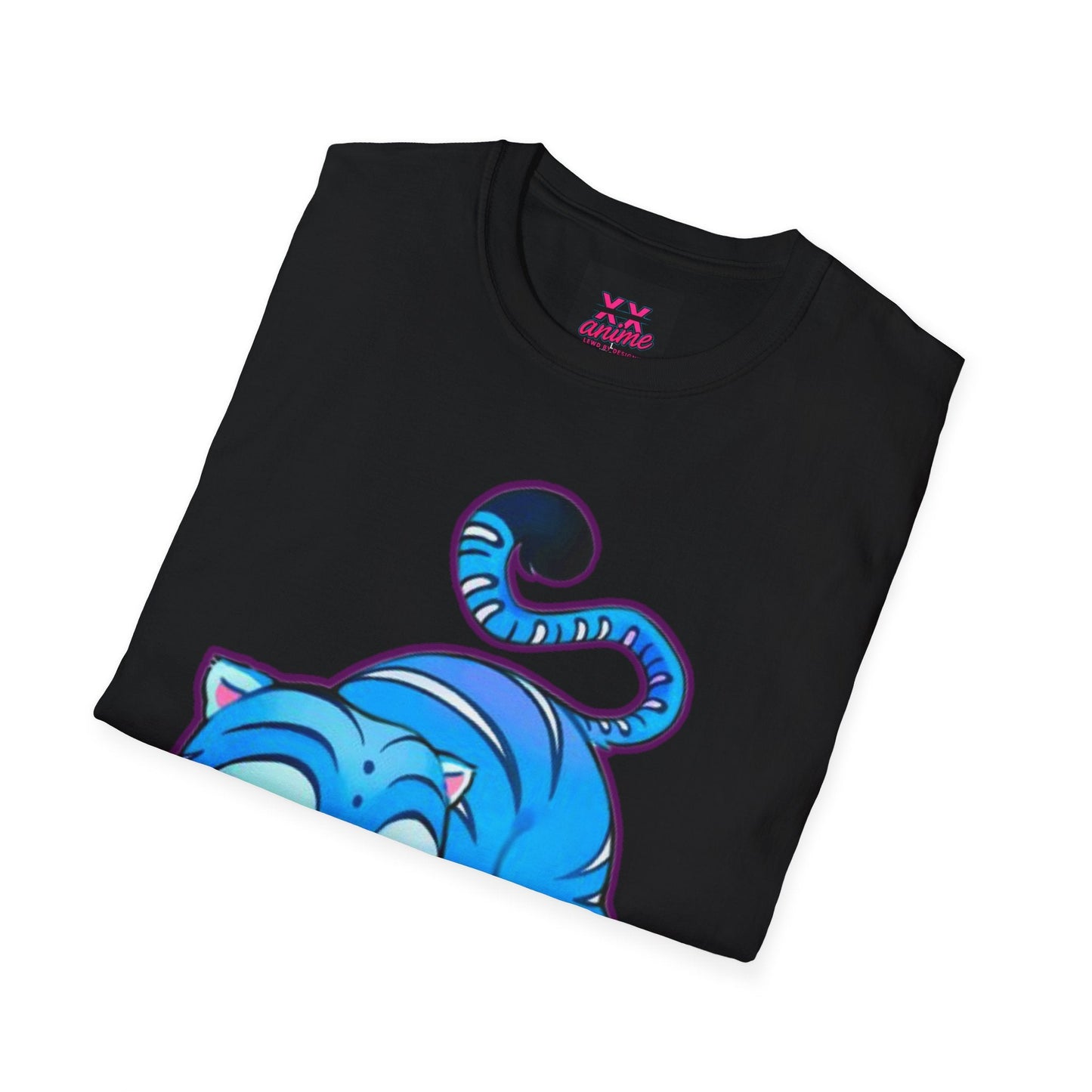 Playful Anime idol tiger Unisex T-Shirt, Cute Cat Design, Gift for Anime Lovers, Casual Wear, Summer Outfit, Unique Graphic Tee