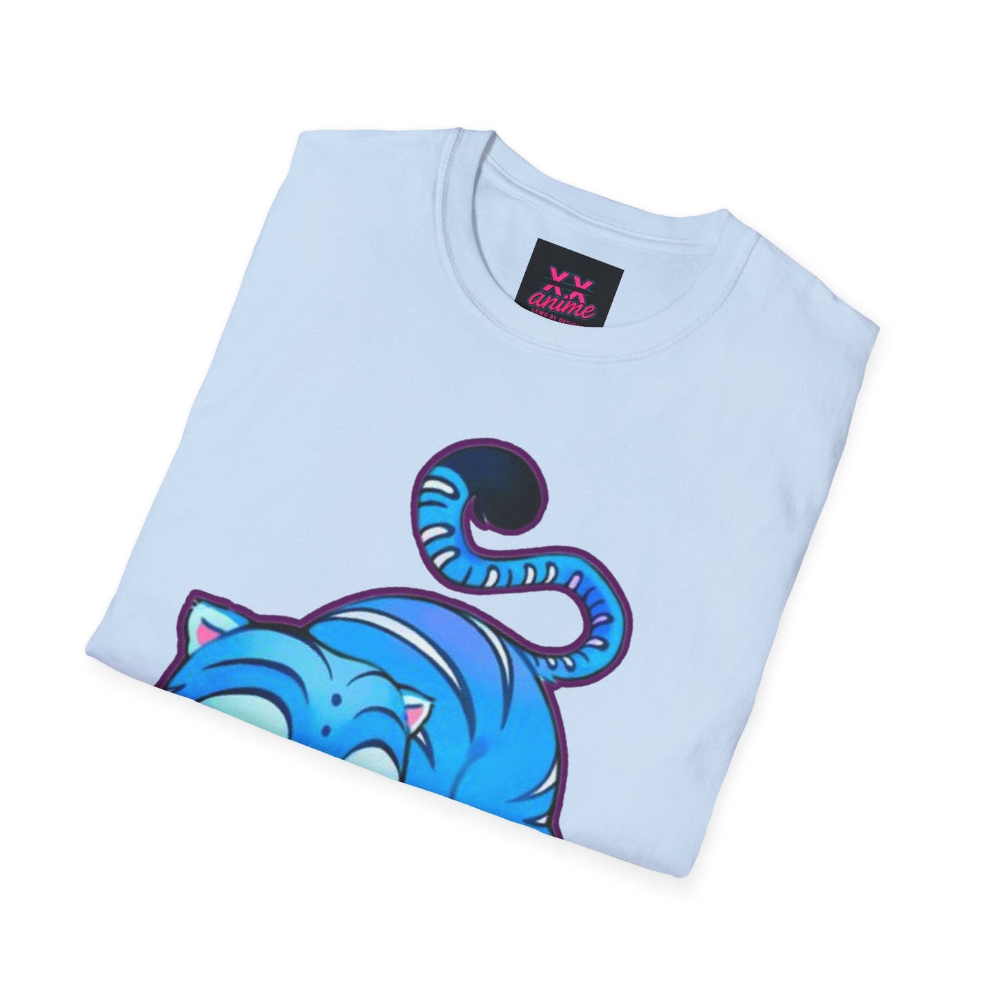 Playful Anime idol tiger Unisex T-Shirt, Cute Cat Design, Gift for Anime Lovers, Casual Wear, Summer Outfit, Unique Graphic Tee
