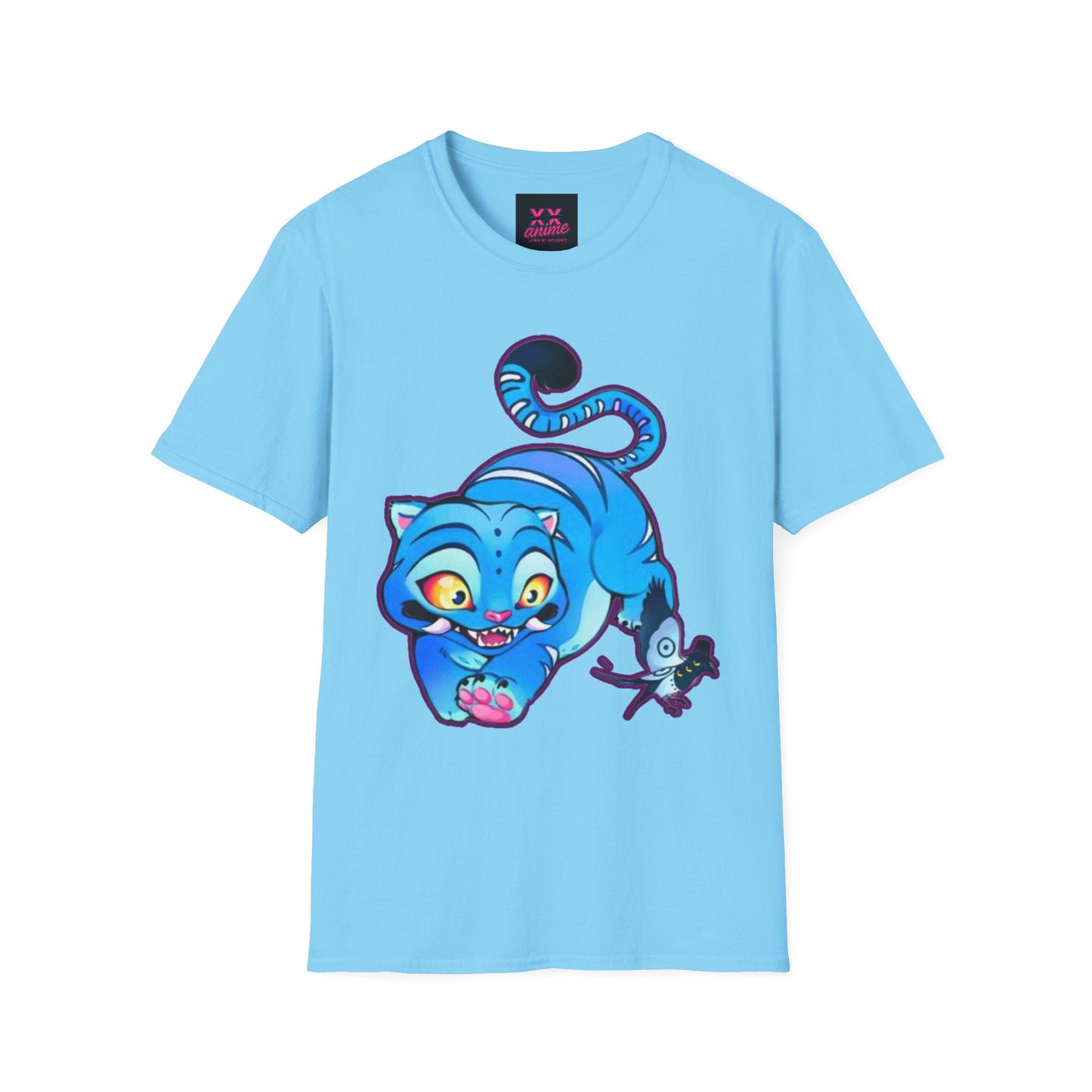 Playful Anime idol tiger Unisex T-Shirt, Cute Cat Design, Gift for Anime Lovers, Casual Wear, Summer Outfit, Unique Graphic Tee
