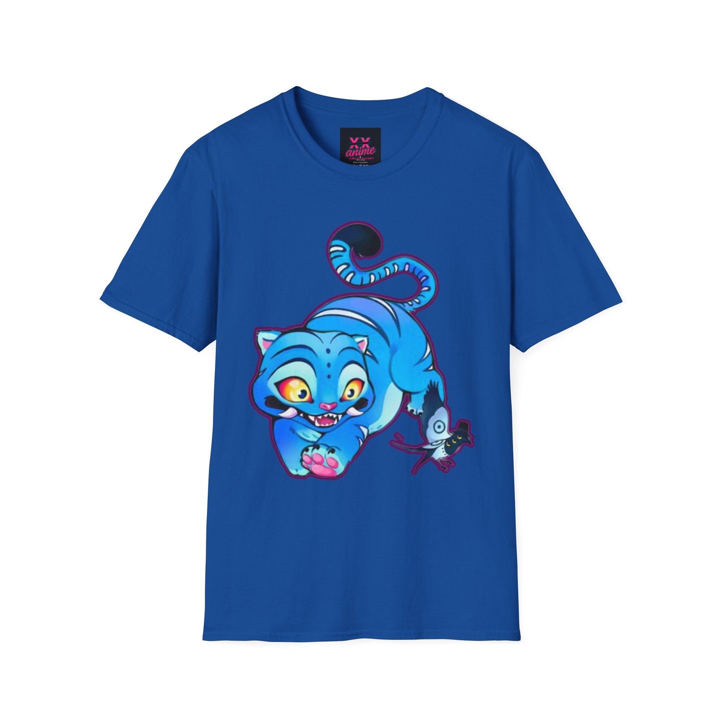Playful Anime idol tiger Unisex T-Shirt, Cute Cat Design, Gift for Anime Lovers, Casual Wear, Summer Outfit, Unique Graphic Tee