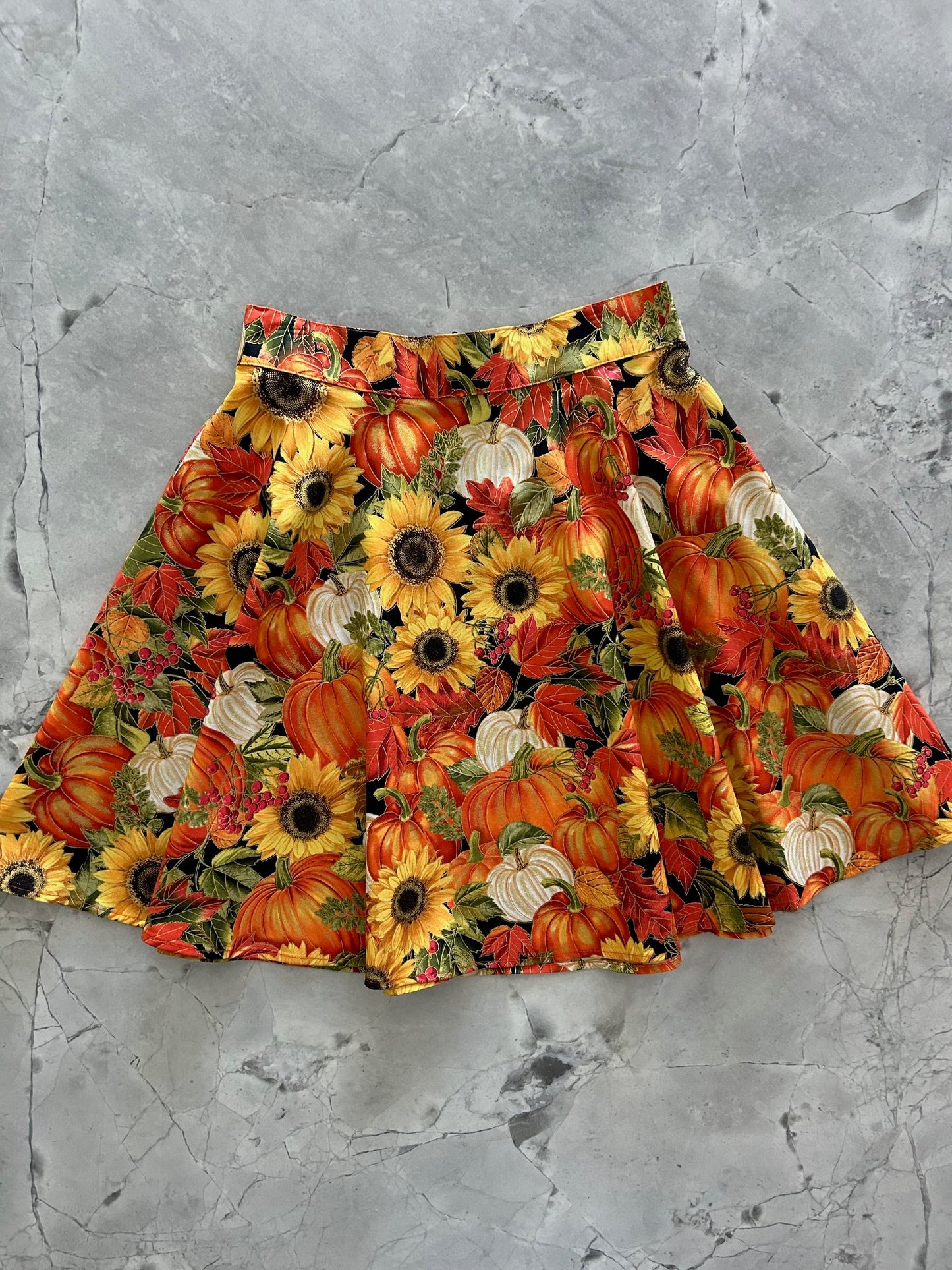 Sunflower & Pumpkin Skater Skirt