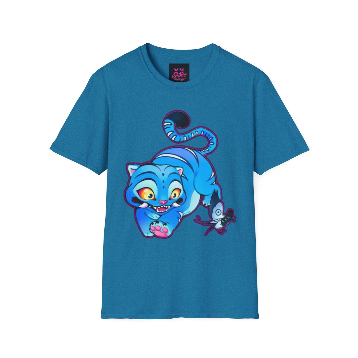 Playful Anime idol tiger Unisex T-Shirt, Cute Cat Design, Gift for Anime Lovers, Casual Wear, Summer Outfit, Unique Graphic Tee