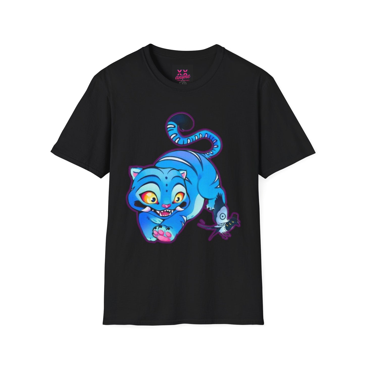 Playful Anime idol tiger Unisex T-Shirt, Cute Cat Design, Gift for Anime Lovers, Casual Wear, Summer Outfit, Unique Graphic Tee