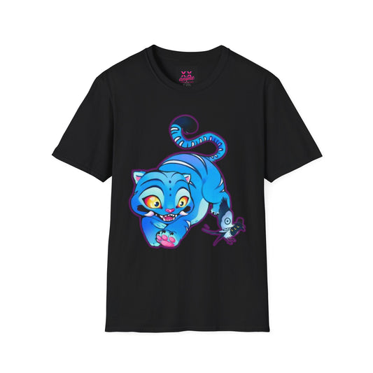 Playful Anime idol tiger Unisex T-Shirt, Cute Cat Design, Gift for Anime Lovers, Casual Wear, Summer Outfit, Unique Graphic Tee