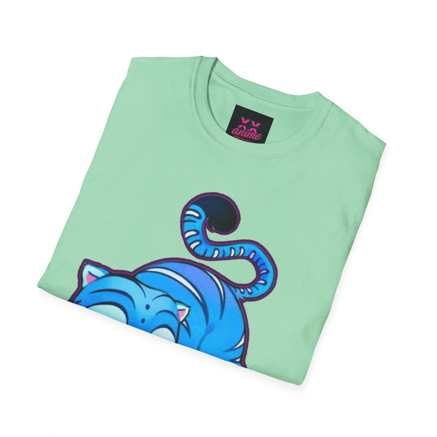 Playful Anime idol tiger Unisex T-Shirt, Cute Cat Design, Gift for Anime Lovers, Casual Wear, Summer Outfit, Unique Graphic Tee