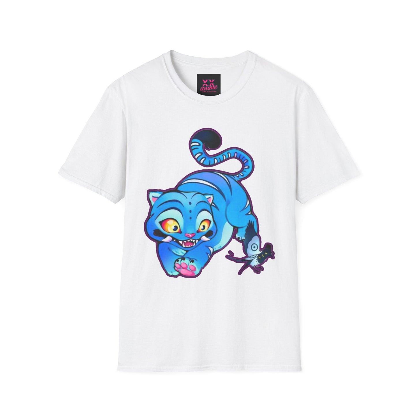 Playful Anime idol tiger Unisex T-Shirt, Cute Cat Design, Gift for Anime Lovers, Casual Wear, Summer Outfit, Unique Graphic Tee