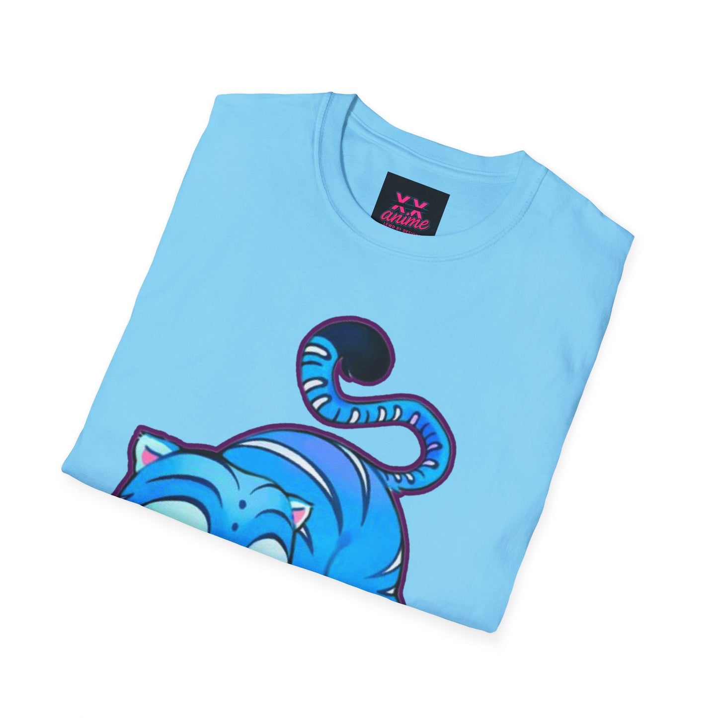 Playful Anime idol tiger Unisex T-Shirt, Cute Cat Design, Gift for Anime Lovers, Casual Wear, Summer Outfit, Unique Graphic Tee