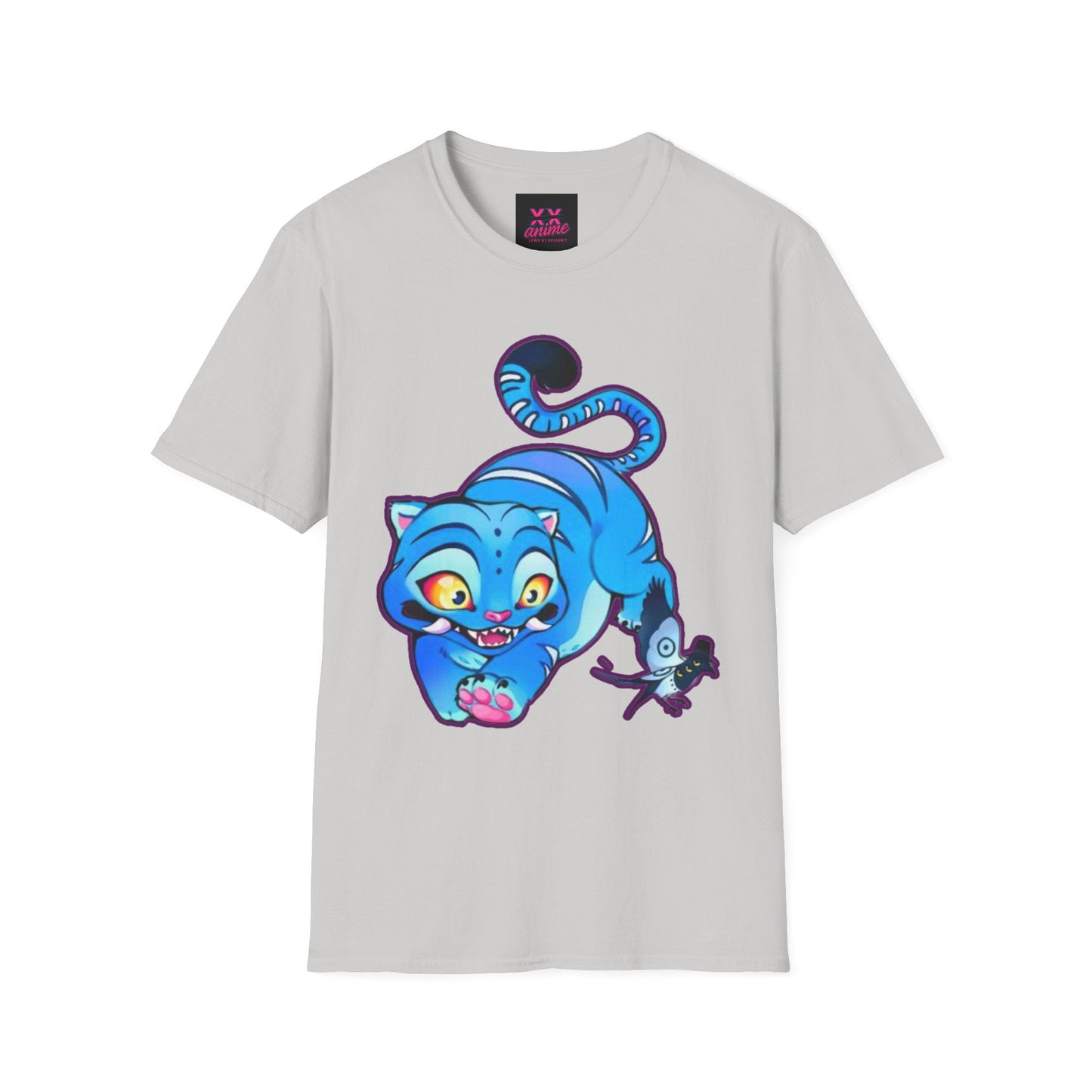 Playful Anime idol tiger Unisex T-Shirt, Cute Cat Design, Gift for Anime Lovers, Casual Wear, Summer Outfit, Unique Graphic Tee