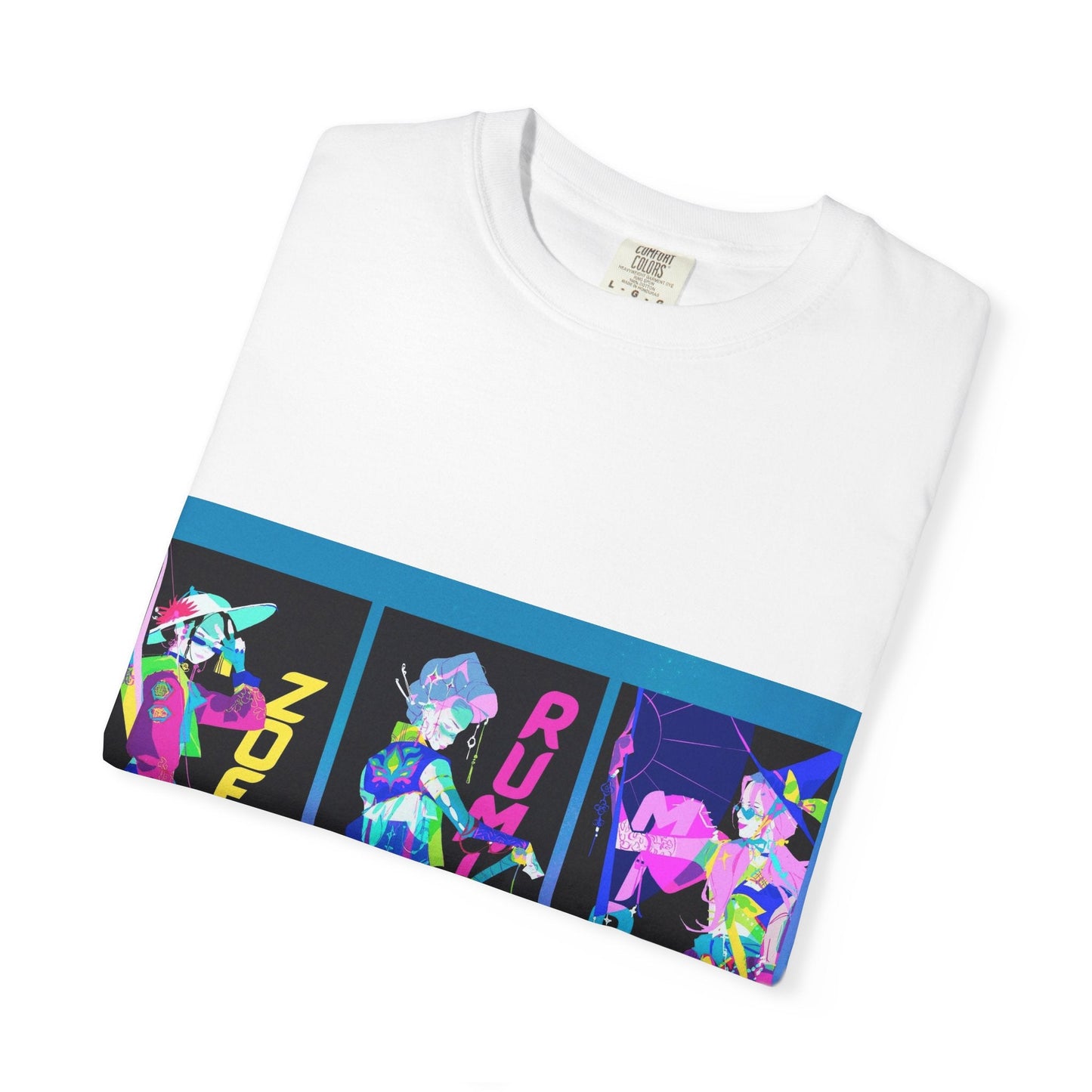 Anime-Inspired kpop Garment-Dyed T-shirt, Graphic Tee, Unisex Anime Shirt, Casual Wear, Gifts for Anime Lovers