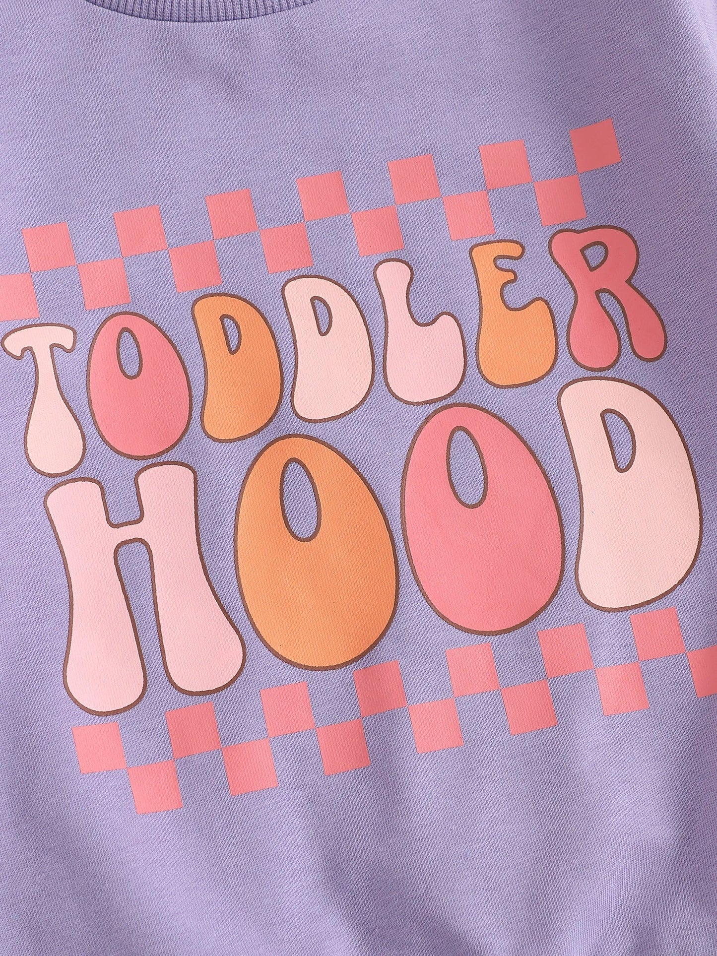 Baby Toddler Girls 2Pcs Toddler Hood Outfit Letters Print Long Sleeve Crew Neck Top with Elastic Waist Pants Fall Clothes Jogger Set