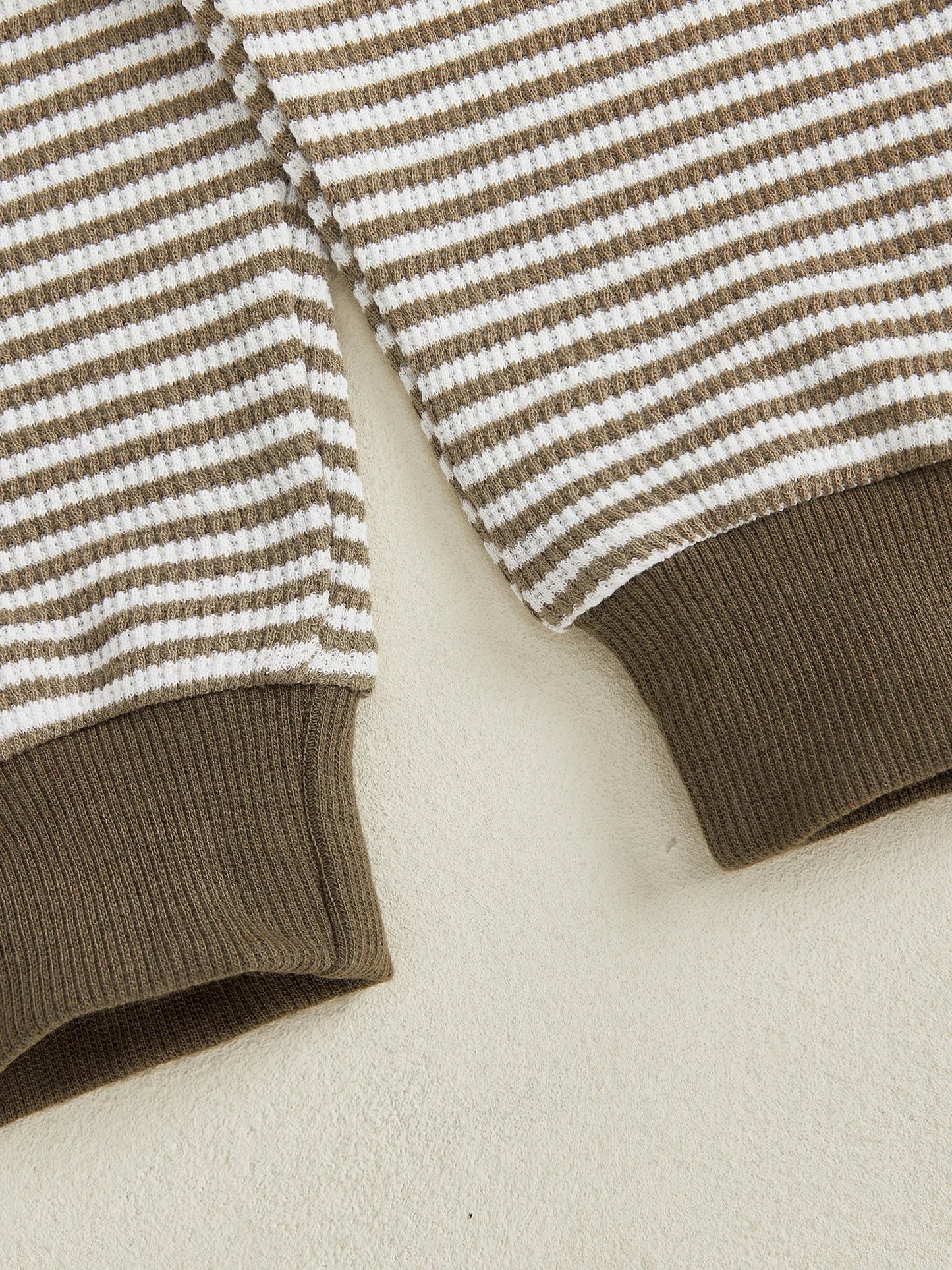 Baby Toddler Boys 2Pcs Fall Outfit Rugby Embroidery Striped Long Sleeve Top and Elastic Pants Clothes Set