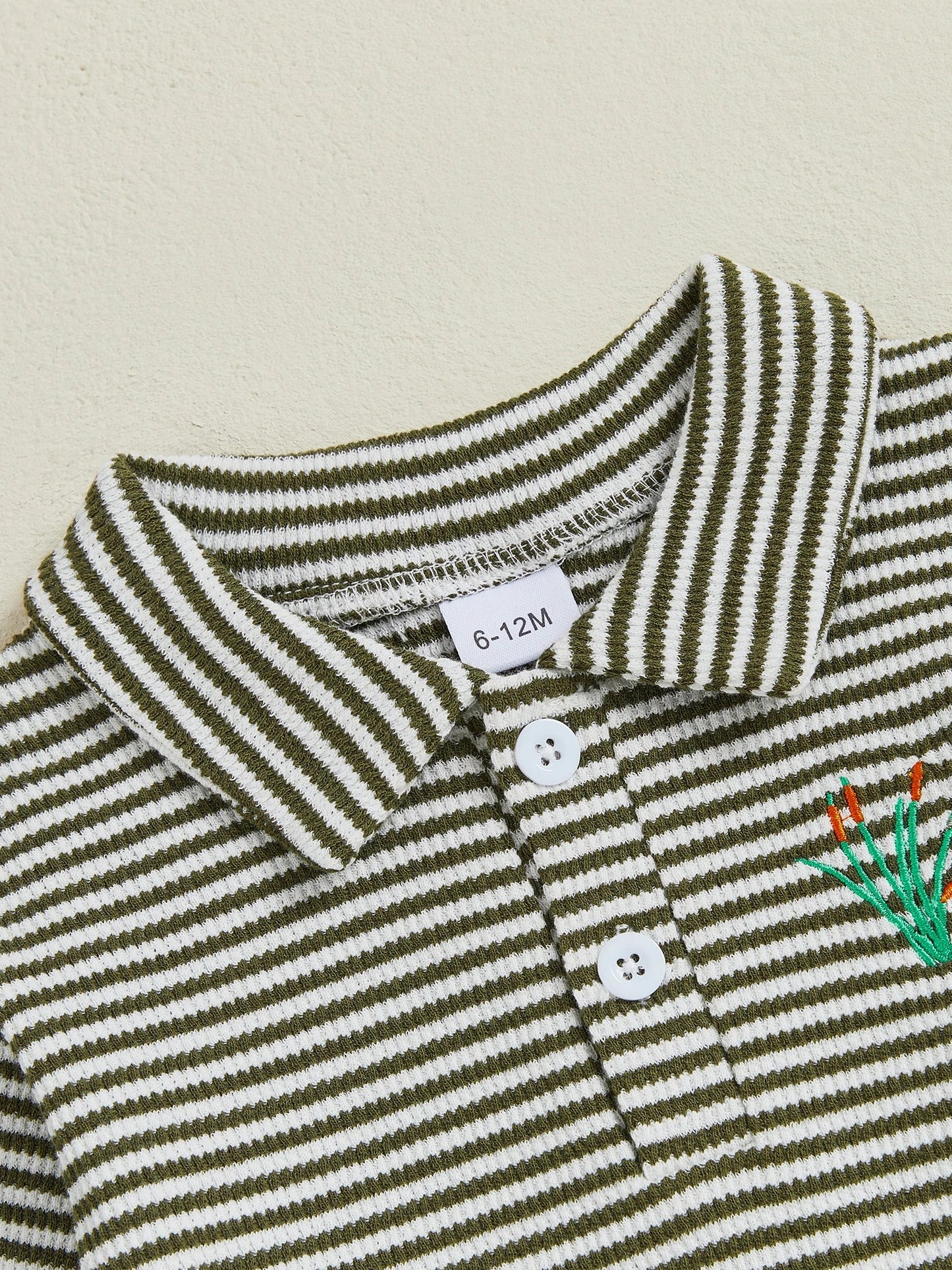 Baby Toddler Boys 2Pcs Long Sleeve Embroidery Duck Top with Striped Pants Infant Clothes Set