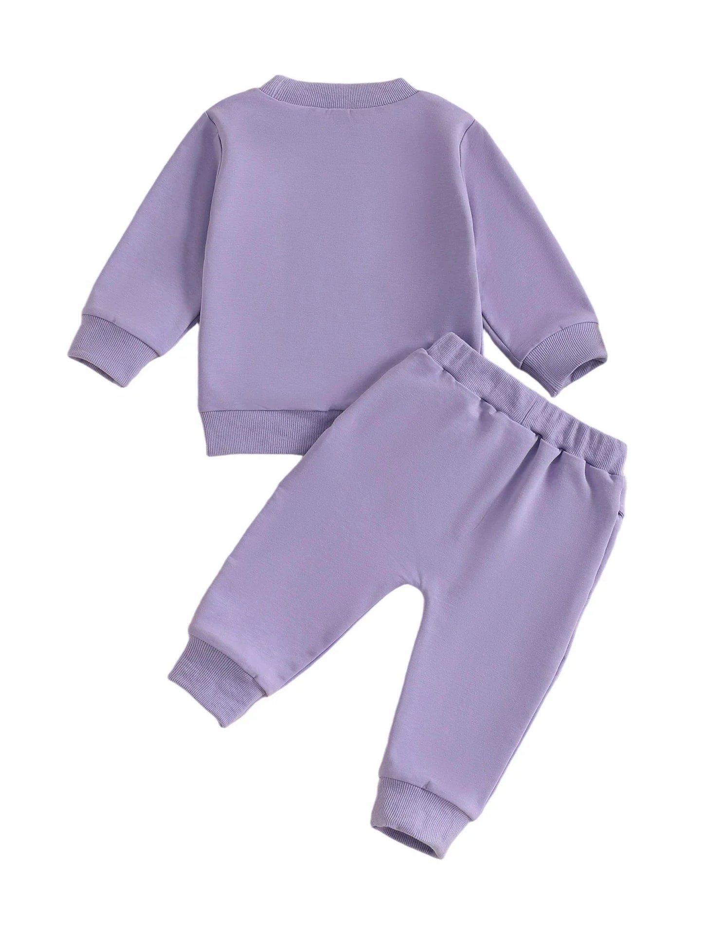 Baby Toddler Girls 2Pcs Toddler Hood Outfit Letters Print Long Sleeve Crew Neck Top with Elastic Waist Pants Fall Clothes Jogger Set