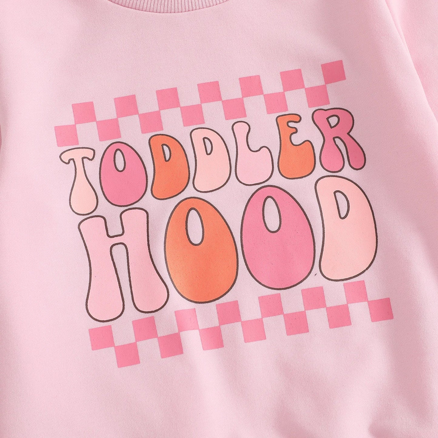 Baby Toddler Girls 2Pcs Toddler Hood Outfit Letters Print Long Sleeve Crew Neck Top with Elastic Waist Pants Fall Clothes Jogger Set